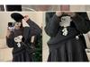 Korean Style Deep Gray A-Line Knit Skirt: Slimming Tummy Support, Petite Pleated Design for Autumn and Winter.