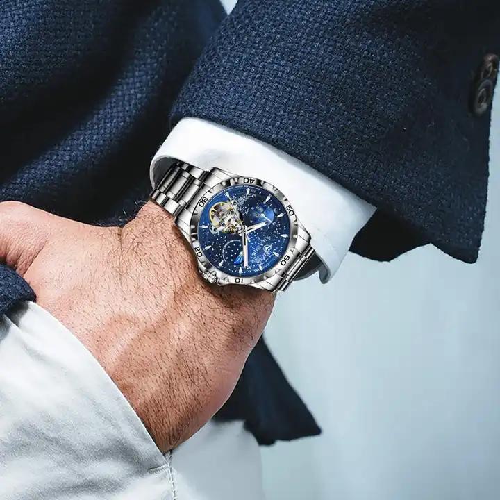 Ailang 8063 Automatic Mechanical Watch 2023 Hot Sale Men Luxury Galaxy Multifunctional Rubber Band Good Material