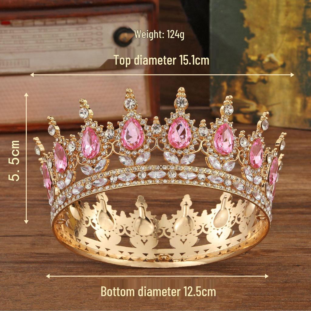 Elegancka Korona Ślubna Nakrycie Głowy: Wykwintna Dekoracja Tortu Weselnego, Urodzinowego i Akcesoria do Włosów dla Panny Młodej