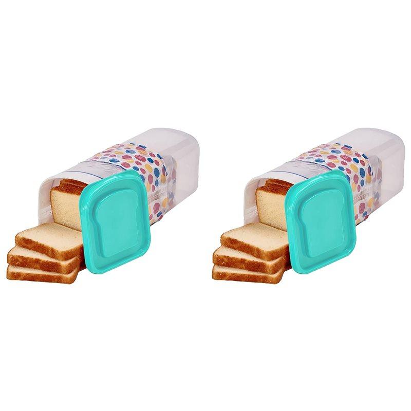 Premium-2X Transparent Bread Box Plastic Fresh-Keeping Toast Storage Holder With Lid Bread Crisper Bread Storage Container,C