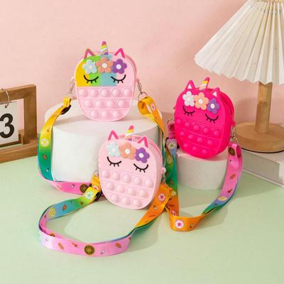 Unicorn Bubble Music Silicone Crossbody Coin Purse for Kids