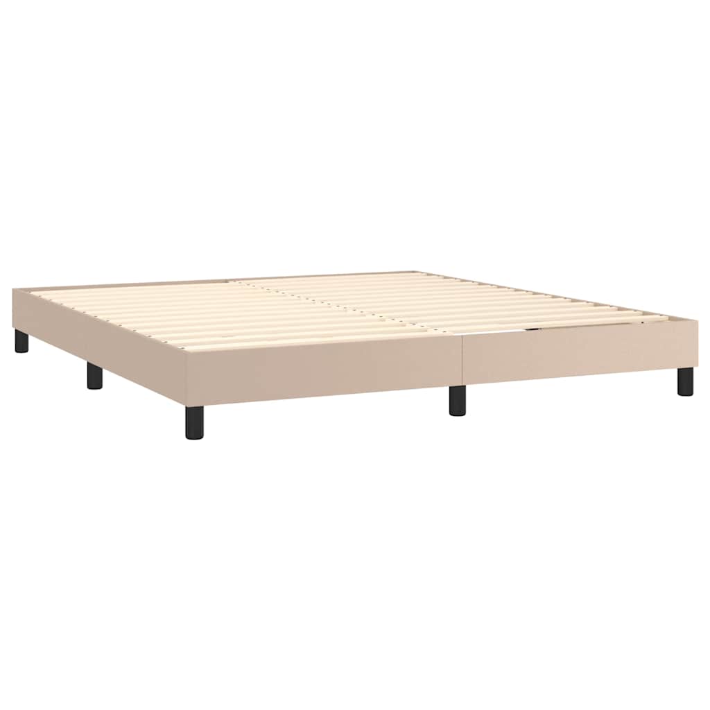 Box Spring Bed Mattress Cappuccino Brown 160x200 Cm Faux Leather