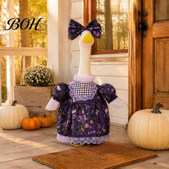 Saisonale Veranda-Gans Kleidung 1 Set Weihnachtskostüm, Festliches Kleid mit Hut, Winter-Dekorationszubehör Herbst-Feiertagskostüm für 23-Zoll-Statue, Garten