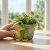Frog Flowerpot, Decorative Resin Frog Planter, Fade-Resistant Herb Pot Garden Accent, for Home Decoration