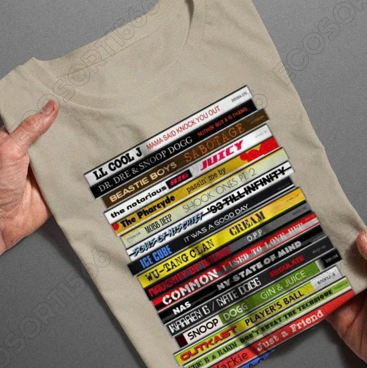90s Hip Hop Cd Stack Unisex Heavy Cotton T-Shirt, Hip Hop Legends Shirt, Tupac Unisex T-Shirt