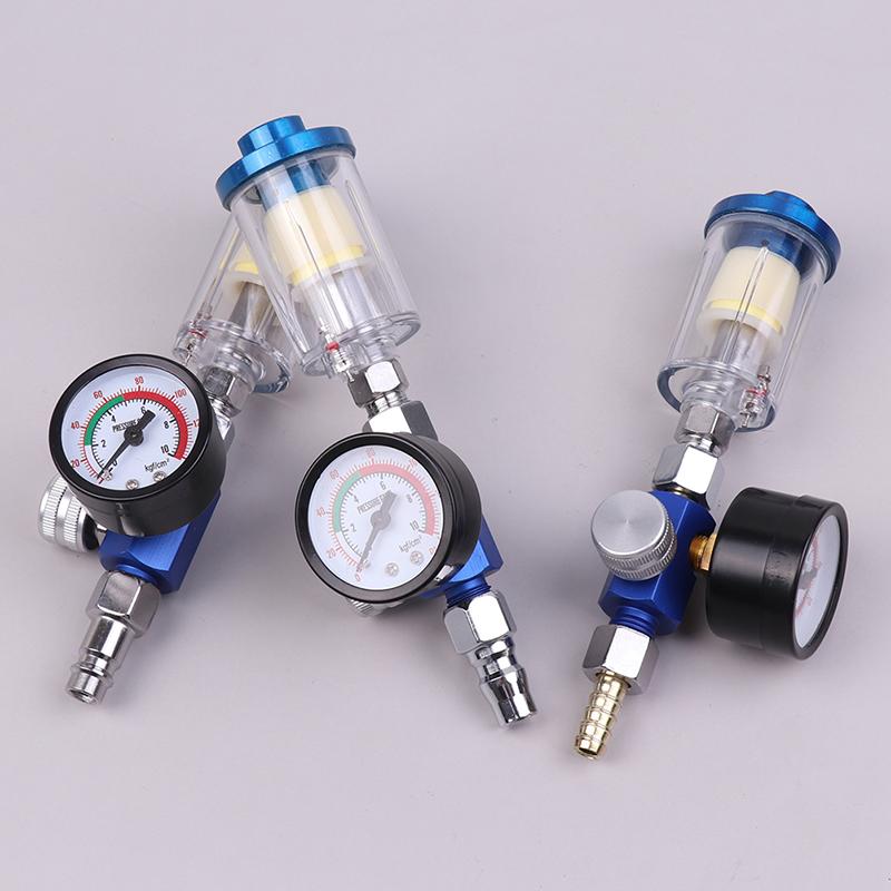 Pneumatic Spray Gun Air Regulator Gauge Water Trap Filter Tool Jp/Eu/Us Adapter