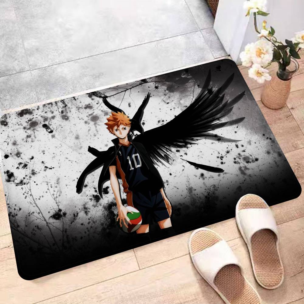 Anime Haikyuu Bathroom Mat Anti-slip Absorb Water Long Strip Cushion Bedroon Mat Welcome Doormat