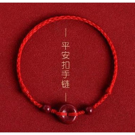 

Purple gold sandstone peace pendant red string bracelet and anklet Handmade Amulet Anklets for Men and Women for Peace and Health Peace buckle with red str