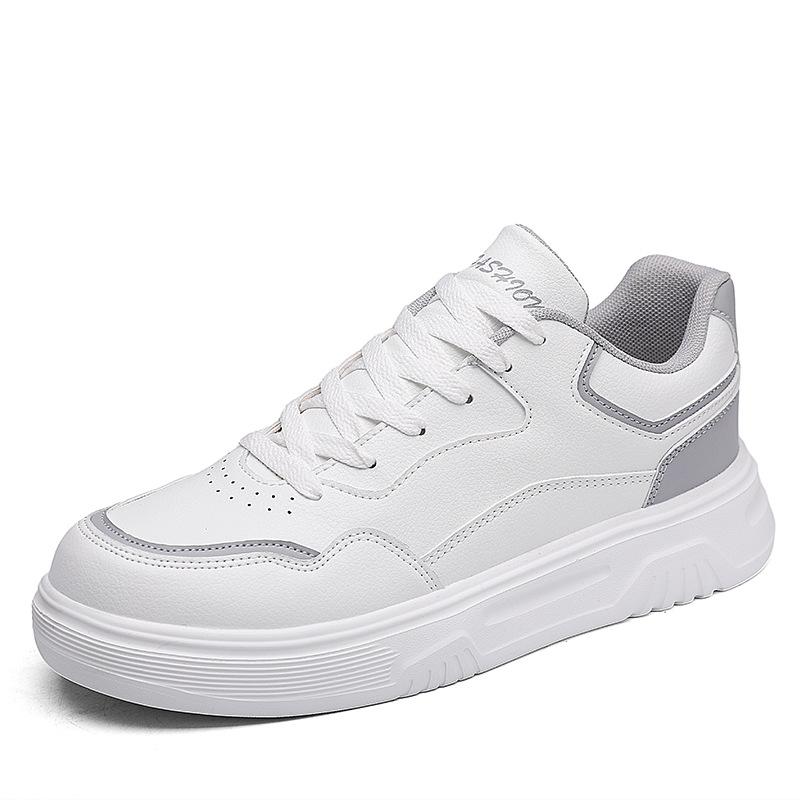 Spring New Heightening Shoes Casual Sports Board Shoes White Shoes Leather Shoes