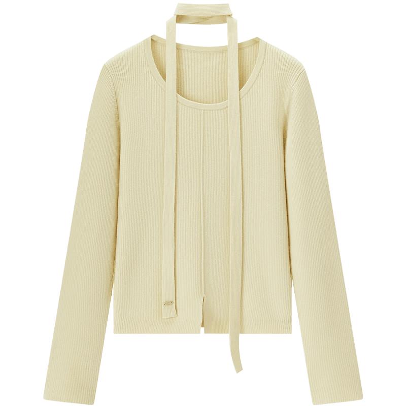 Aijutu Women's Soft Knit Long Sleeve Top