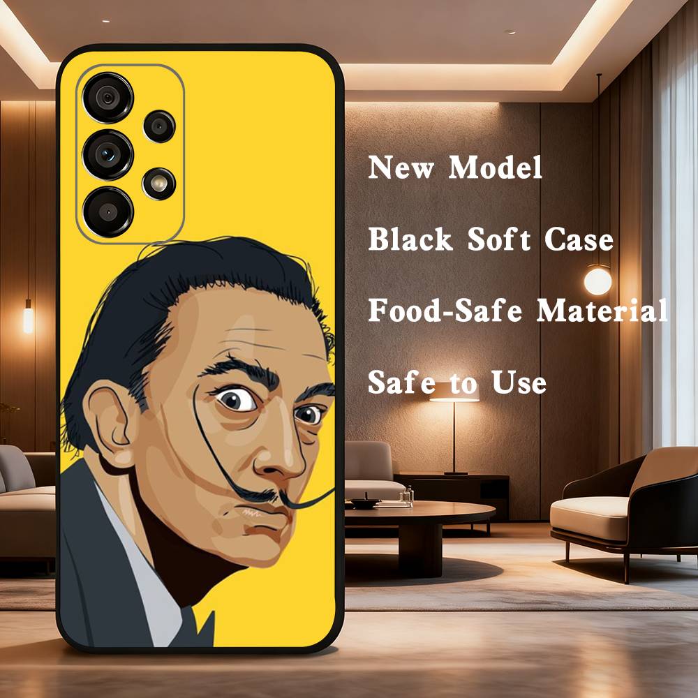 

Etui Salvador Dali Painting For Samsung Galaxy A73,31,32,72,41,53,52,71,22,5G,Note,J7,8,9 Soft Black Silicone Phone Case SamsungA53 5G