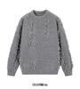 Men's Solid Color Long-Sleeve Knit Sweater, Winter 2025, Warm & Loose Round Neck Outerwear