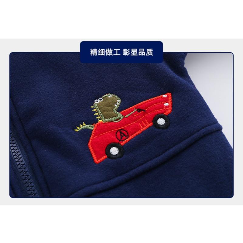 Boys Thick Fleece Lined Hooded Casual Children Winter Jacket Outerwear