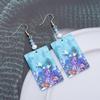 Gold Color Tree Of Life Design Relievo Printing Acrylic Earrings For Women Vintage Style Trend Lithe Daily Wearing Jewelry