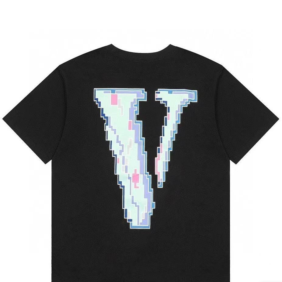 2026 Summer letterprinted pixel Tshirt for couples Americanstyle loose fit pure cotton L