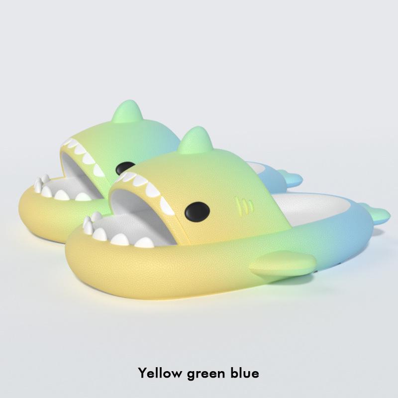 Rainbow Shark EVA Thick Sole Slippers - 4cm