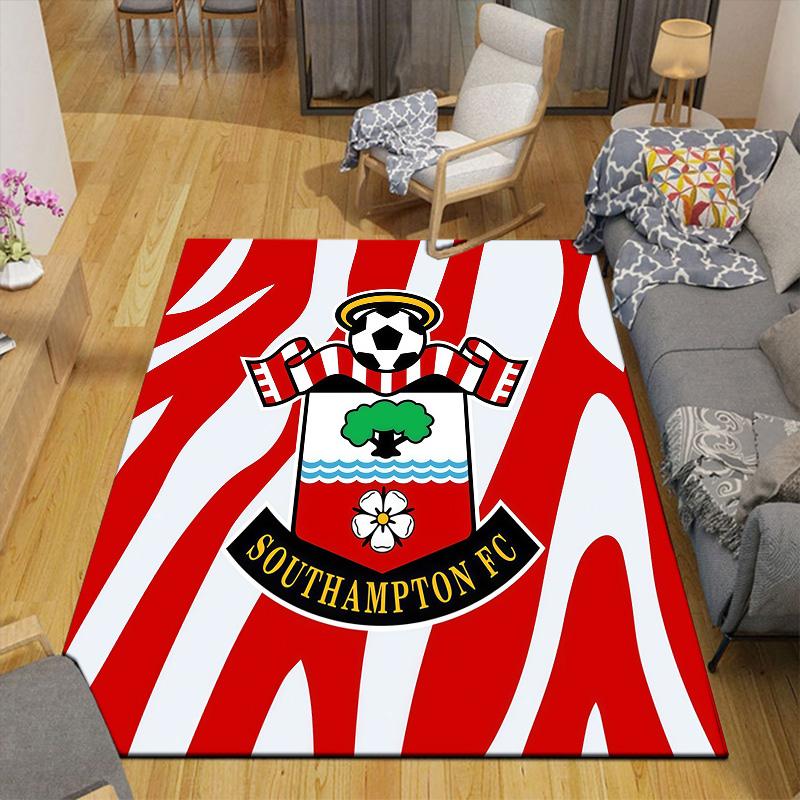 Southampton FC Flannel Pattern Square Carpet,Area Rug,Carpet Rug for Living Room Bedroom Sofa Playroom Decor,Non-slip Floor Mat