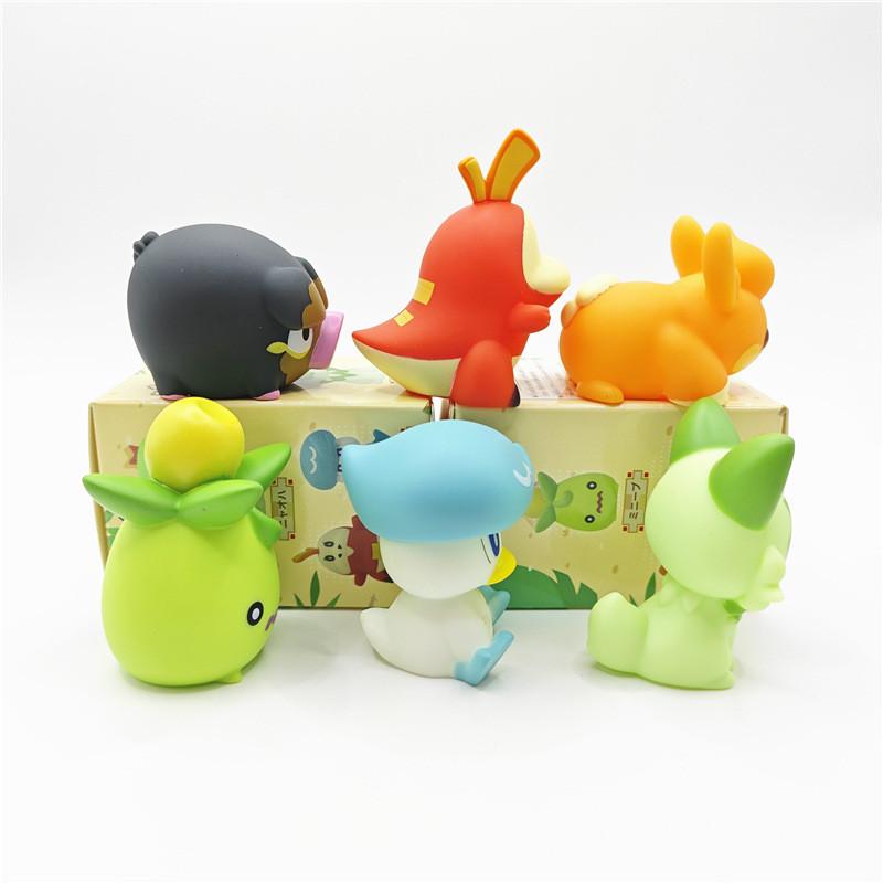 Entzückende kleine PVC-Geisterfiguren, Set in Blindboxen mit Katze und Ente aus New Leaf