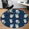 1PC SpacePenguins Office Round Area Rug, Mat Suitable For Office, Under Office Chairs Bedroom Living Room Home Decor, Room Deco