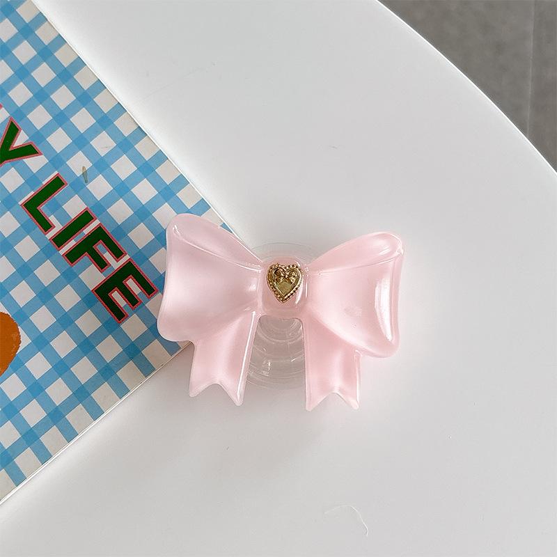 Simple Style Desktop Watching Drama Mobile Phone Airbag Bracket Solid Color Bow Paste Creative Stable Support Frame
