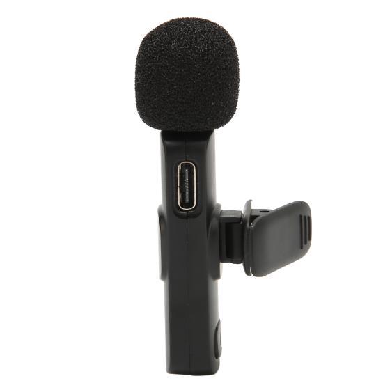Wireless Lavalier Microphone 1 for 2 Lavalier Lapel Mic Supports Recording While Charging for Live Stream Interview