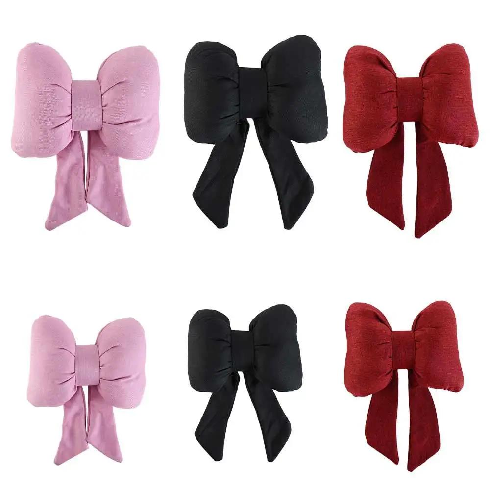 1 PCS Cute Ribbon Bow Car Neck Pillow Comfortable Neck Rest Cushion Simple Adjustable Auto Cotton Headrest