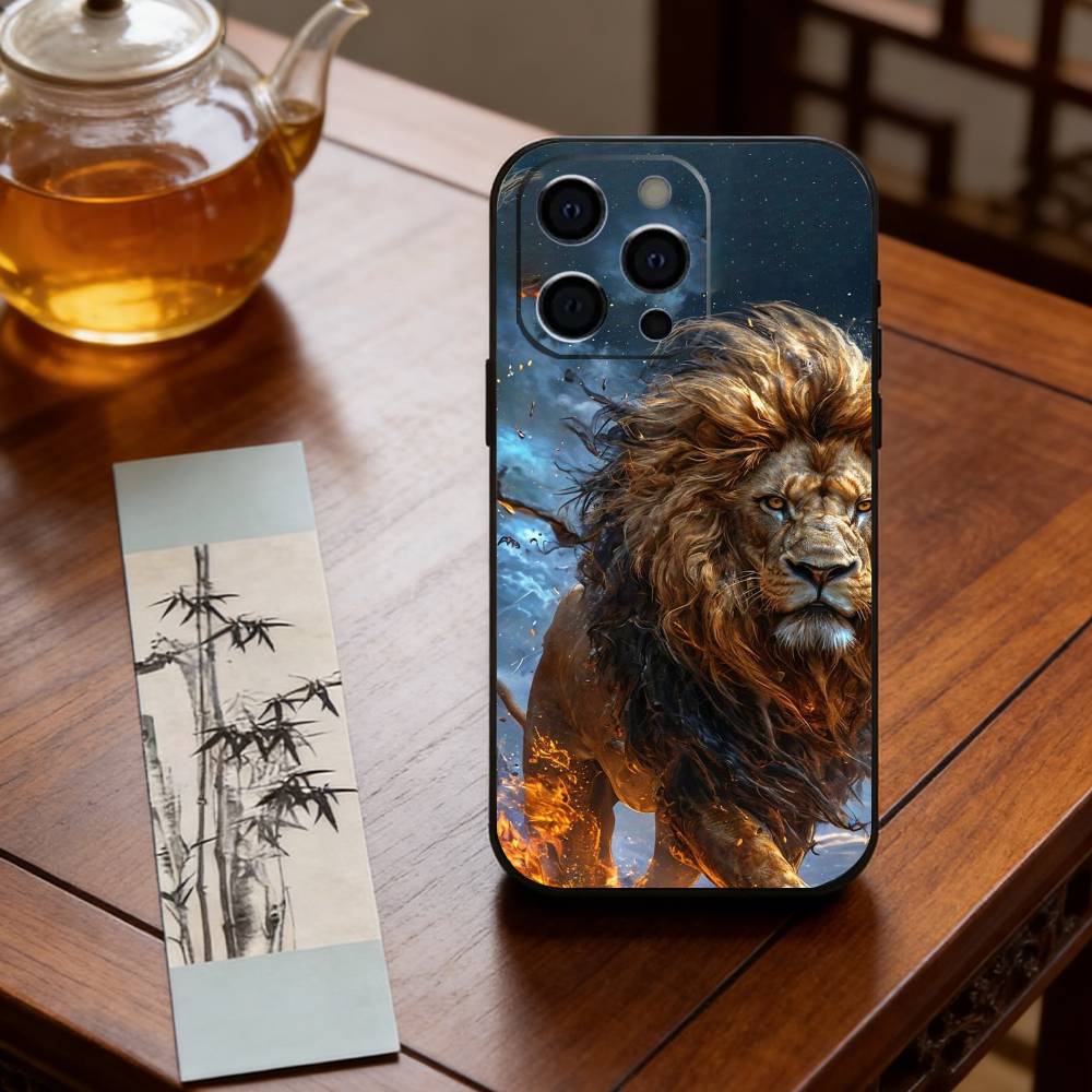 Majestätisches Löwen Handyhülle Silikon Weich Für IPhone 17 16 15 14 13 12 11 X XR Plus Pro Max Plus