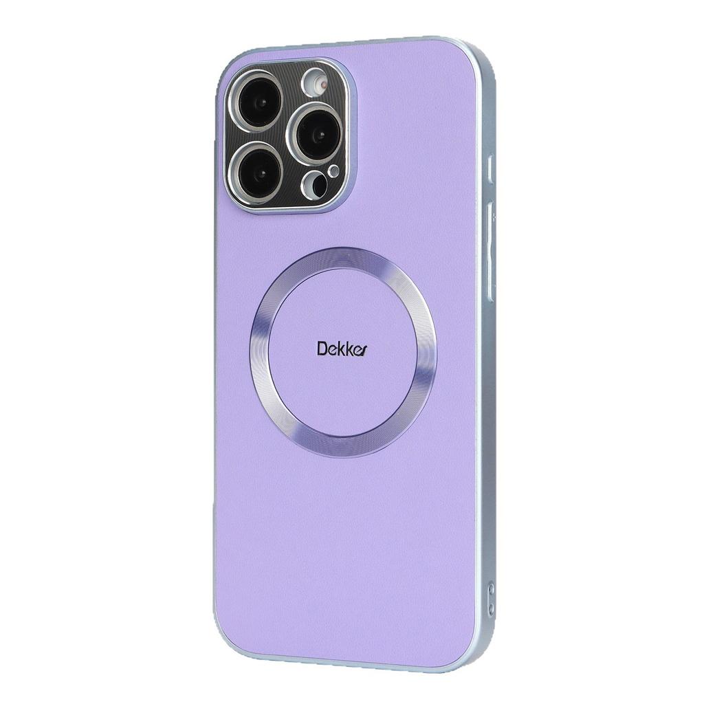 Plain Leather Magnetic Mobile Phone Case for iPhone16PROMAX Anti-drop 14/13/12 Wireless Charging Leather Pattern Case