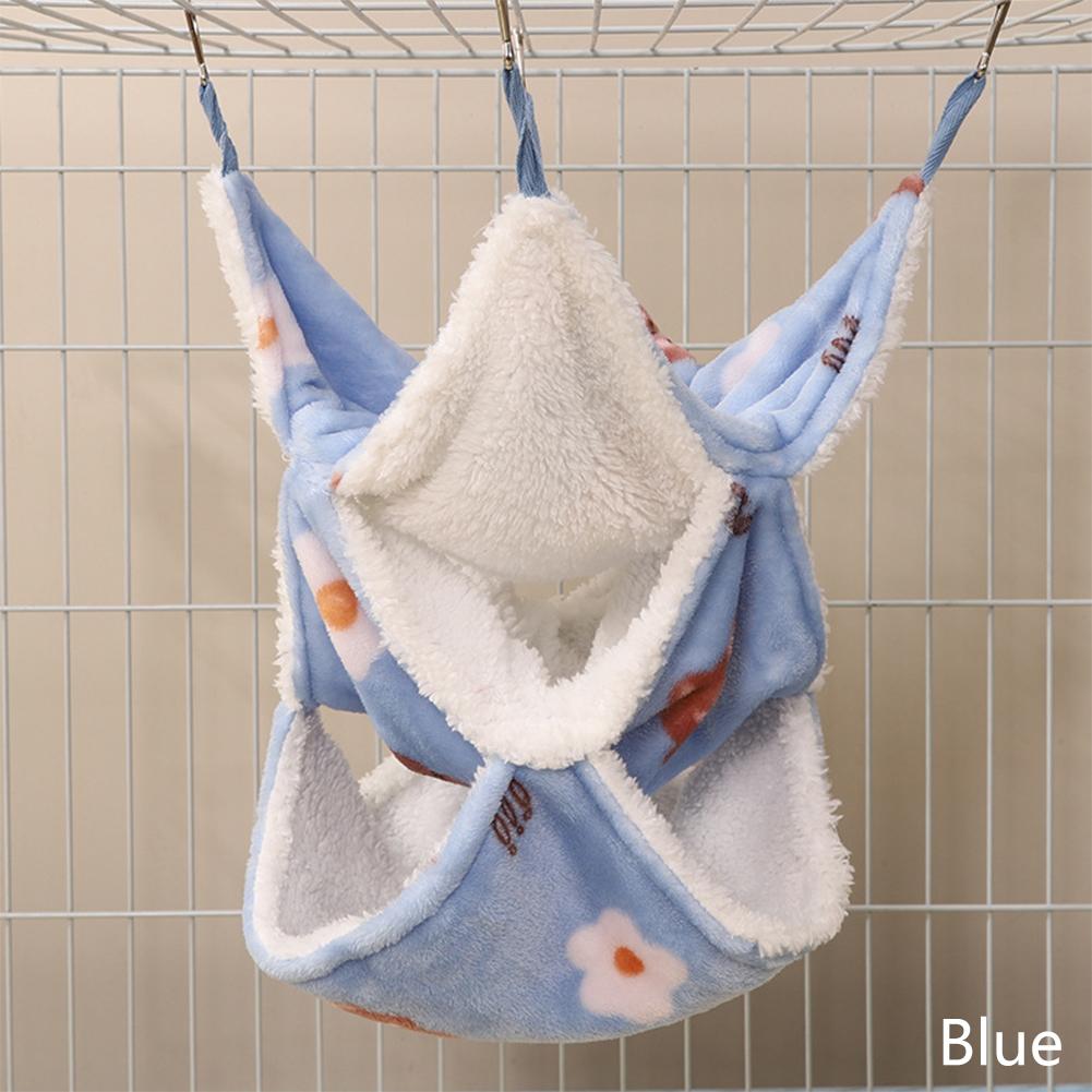 Kreativ Flanell Hamster Hängmatta Gnagare Hamster Säng Hus Trevånings Hängbar Hängmatta