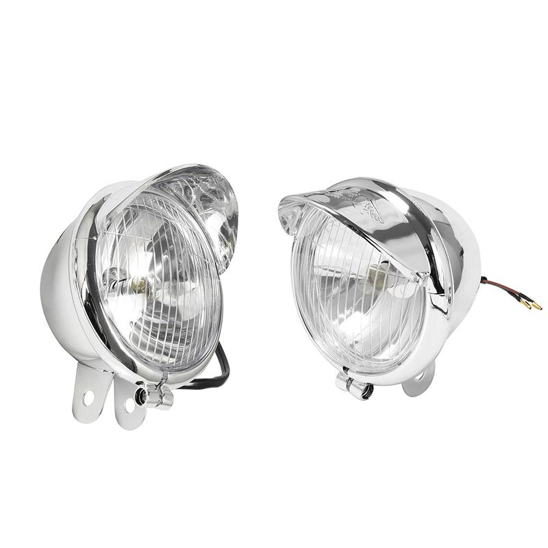 1 Pair Chrome Universal Motorcycle Fog Lights Headlight Lamp DC12V For Harley Touring Sportster XL 883 1200 72 48 Dyna Softail
