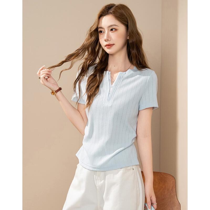 Demana Women's V-Neck Short Sleeve Summer T-Shirt