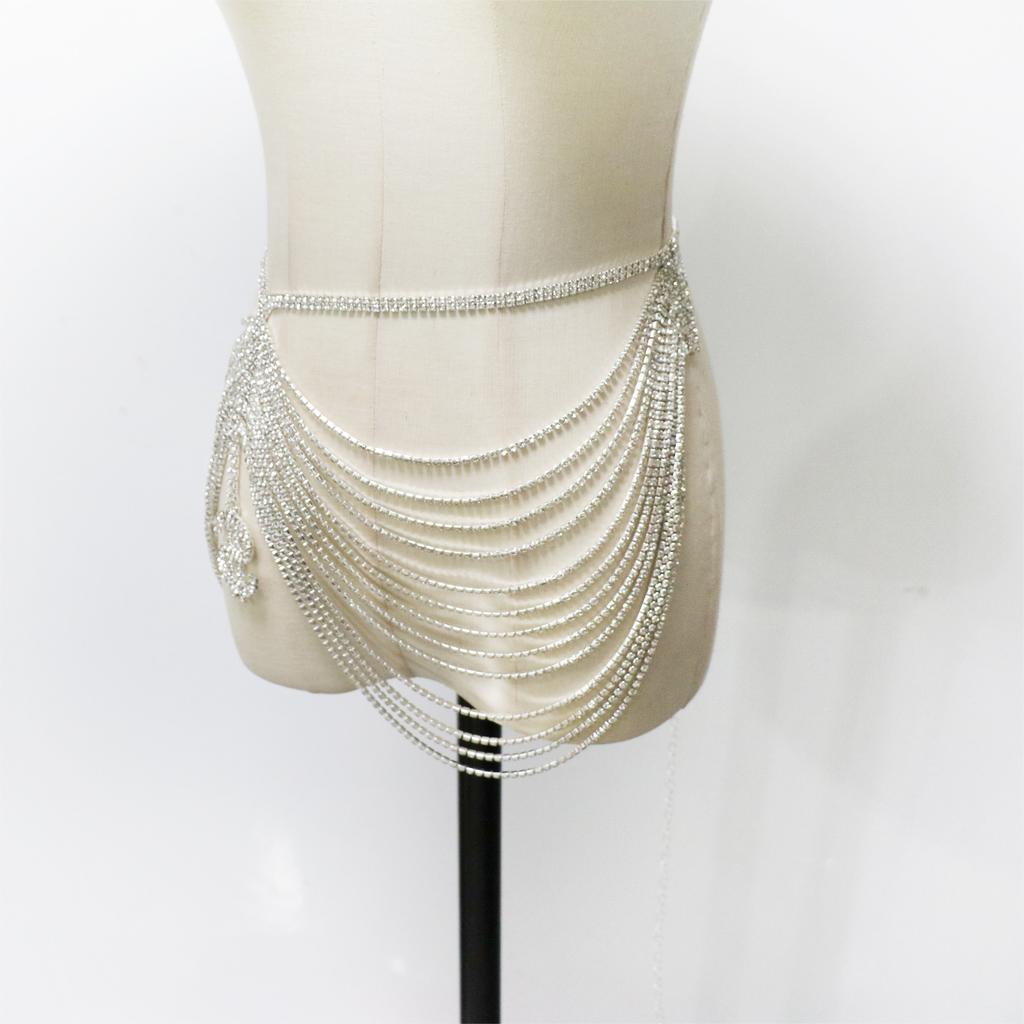 European And American Sexy Jewelry, Fashion Dollar Logo Rhinestone Waist Chain, Beach Music Party Waist Jewelry Accessories