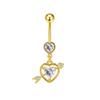 Gaibei Trendy Moon & Heart Navel Ring Jewelry