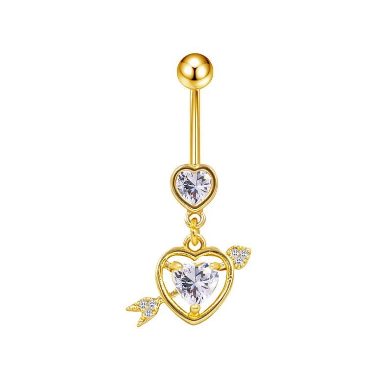 Gaibei Trendy Moon & Heart Navel Ring Jewelry