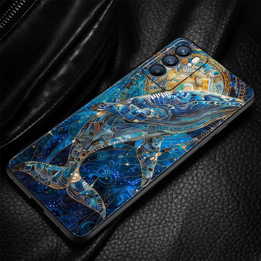 Blue Ocean Fish Phone Case For Oppo Reno 13 12 11 10 7 F Find X5 X6 A98 A80 A79 A78 A57 A54 A31 A17 Pro 5G Soft TPU Cover Capas