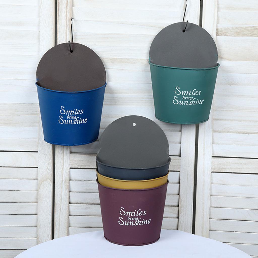 Ghiveci de fier montat pe perete, ghiveci de flori, jardineră creativă suspendată pe perete, ghiveci mic semicircular, decorațiune de perete pentru grădină