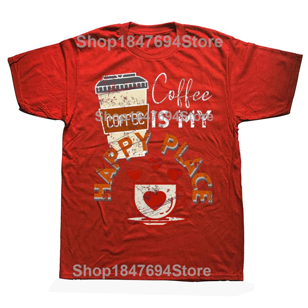 Coffee Is My Safe Place Comfort T Shirt Women Funny Retro Coffee Graphic Tee Aesthetic Tshirt High Quality Cotton Tshirt