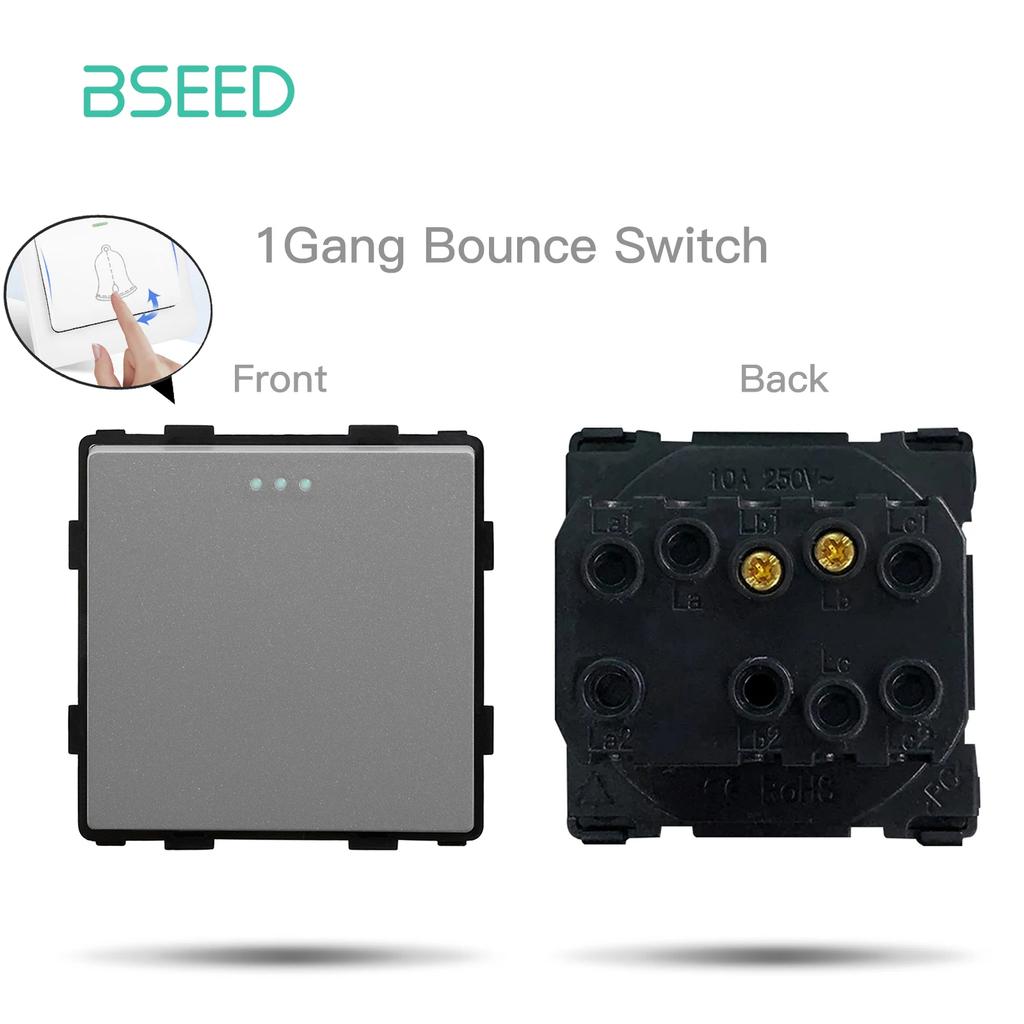 BSEED Mechanical Button Switches EU/FR Socket Type-c Dual USB Sockets Function Parts Glass Socket Frames DIY Free Combination