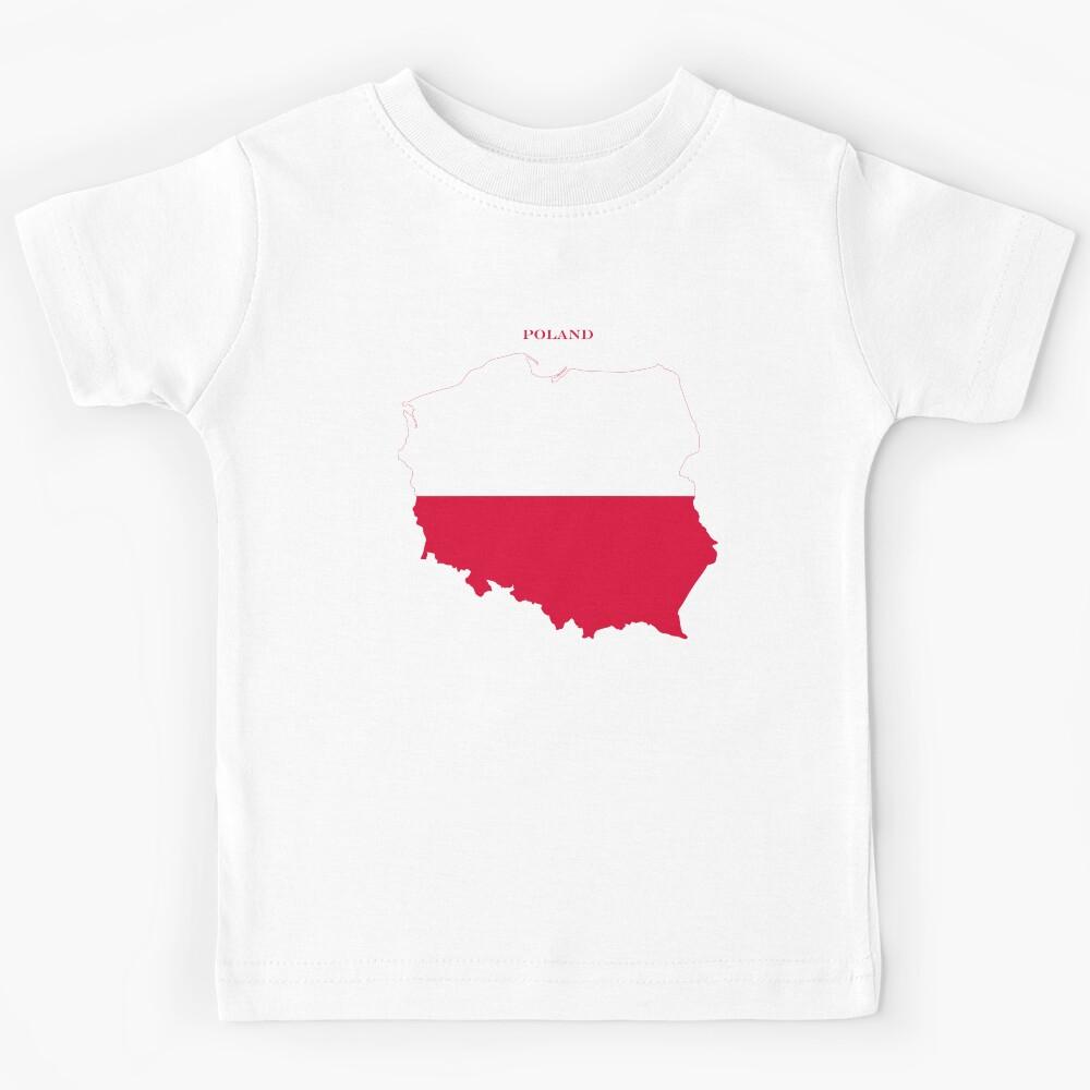 Poland Map Flag Silhouette Central Europe Travel Pride Gift Kids T-Shirt 150