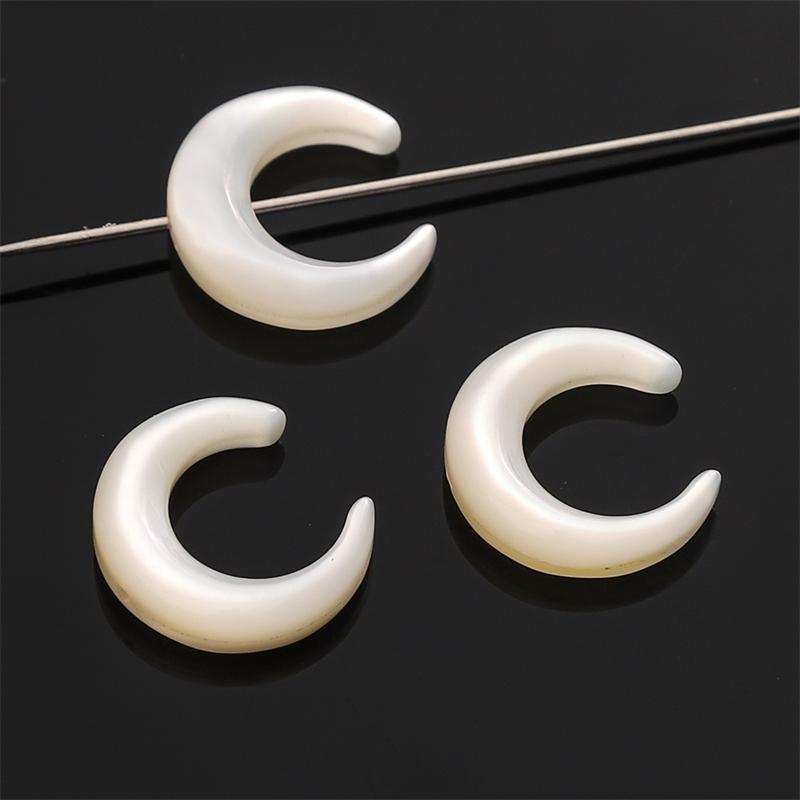 1pc/bag Natural White Shell Crescent Shaped Beads DIY Bracelet Necklace Earrings Jewelry Accessories
