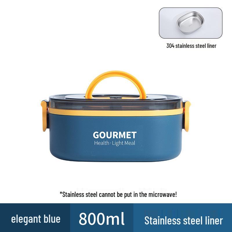Microwaveable Insulated Lunch Box with Cutlery: Large Capacity Bento for Office Workers and Students