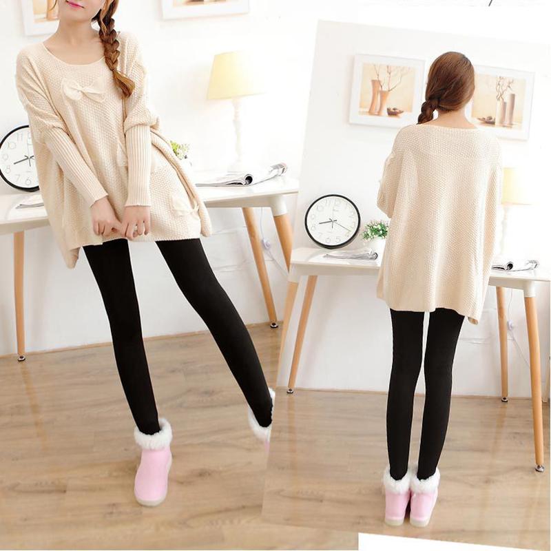 Winter Leggings Knitted Velvet Casual Leggings New High Elastic Thickened Warm Black Women's Pants Slim Fitting Pants Women's Le