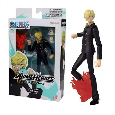 Figura de Acción de Sanji de One Piece - Serie Anime Heroes - 6.5" Juguete Coleccionable Altamente Articulado con Efecto Diable Jambe
