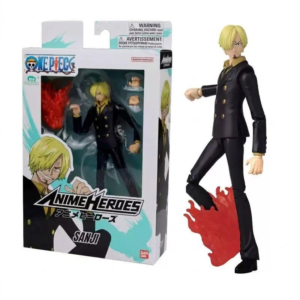 Figura de Acción de Sanji de One Piece - Serie Anime Heroes - 6.5" Juguete Coleccionable Altamente Articulado con Efecto Diable Jambe