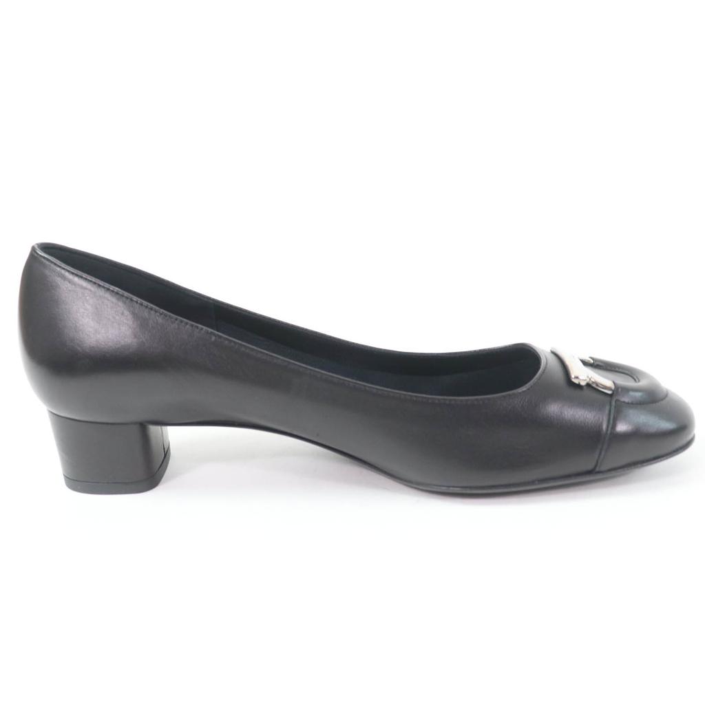 Excellent Salvatore Ferragamo pumps With Gancini Metal black leather Women 8 Used