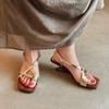2025 Summer French Wedge Heel with Cool Slippers Summer Wear Open-toed High-heeled Versatile Sandals Women