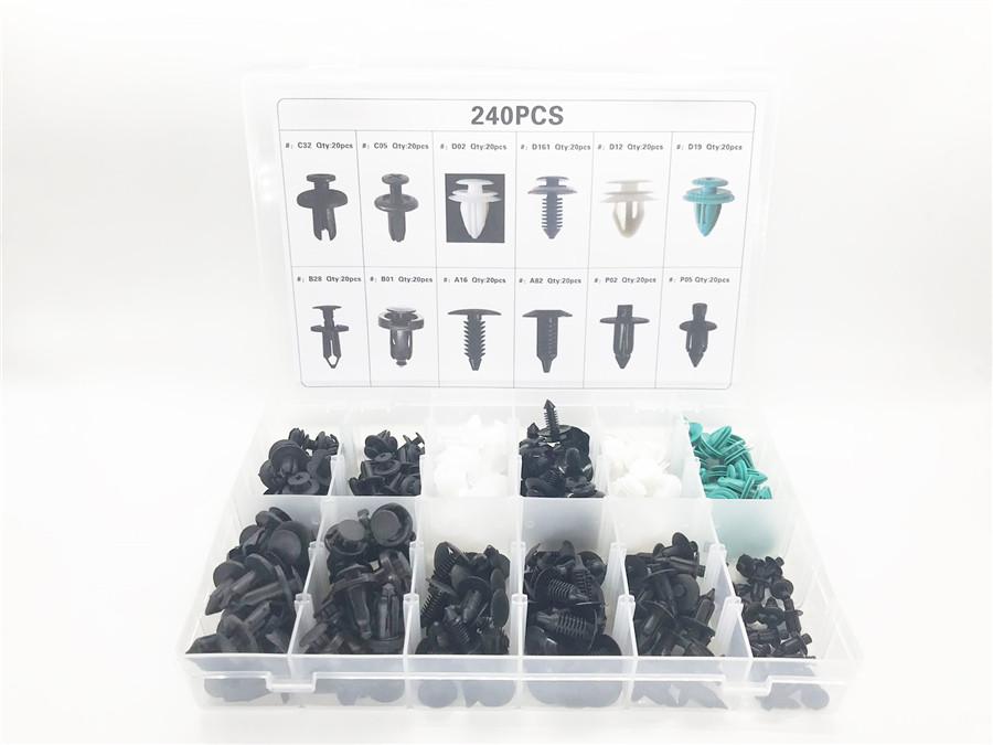 Universelles 240+Stk+Werkzeugset Gemischte Auto-Befestigungsclips Halter Niet Für Ford Chevrolet BMW Auto Stoßstange Türverkleidung Kotflügel