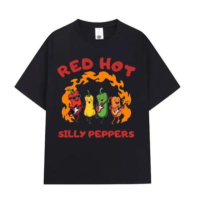 Funny Red Hot Silly Peppers Fashion Graphics Tees Women T Shirts Summer Casual Harajuku Aesthetic Oversized Tshirts