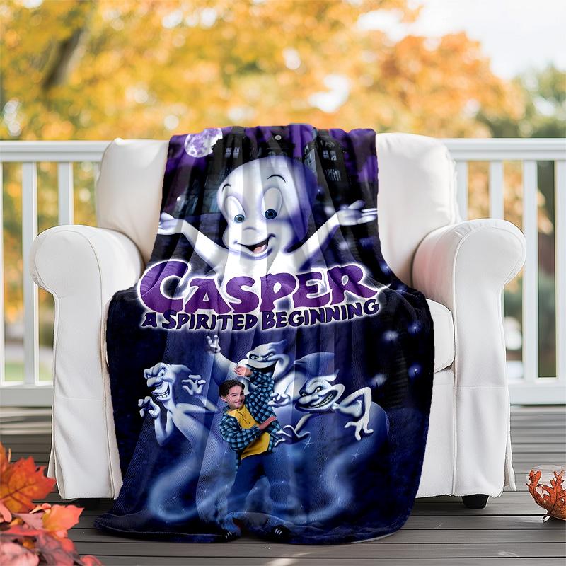 1pc Casper2 Theme Blanket - Digital Print, Polyester, Cozy for All Seasons, Perfect for Outdoor, and Travel