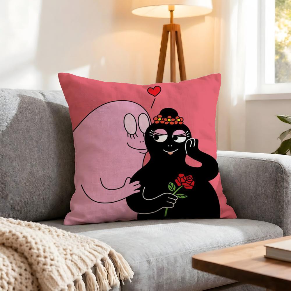 Cartoon Barbapapa Cushion Cover 1Pcs Decorative Covers Soft Cushion Case For Sofa Couch Decor 40X40 45X45 Pillowcases